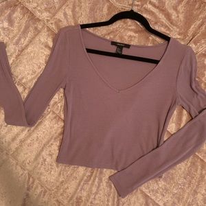 Lilac long sleeve crop
